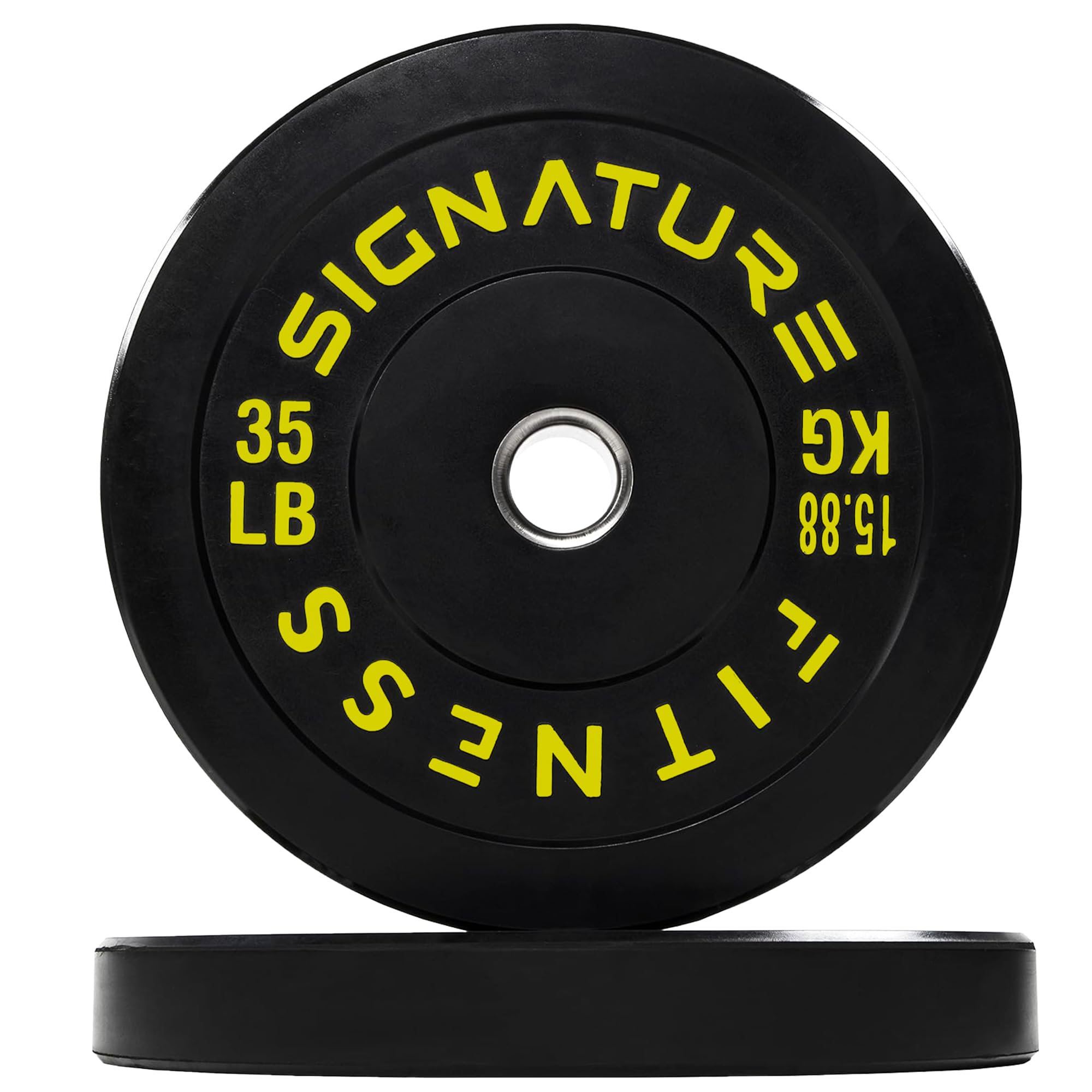 Olympic Barbell 2-Inch Rubber Bumper Plate Weight Set for Strength Training, Multiple Options