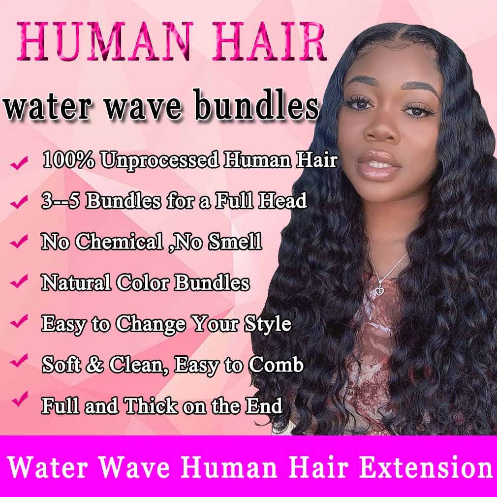 Amazon.com : Water Wave Human Hair Bundles 22 24 26 Inch Wet 