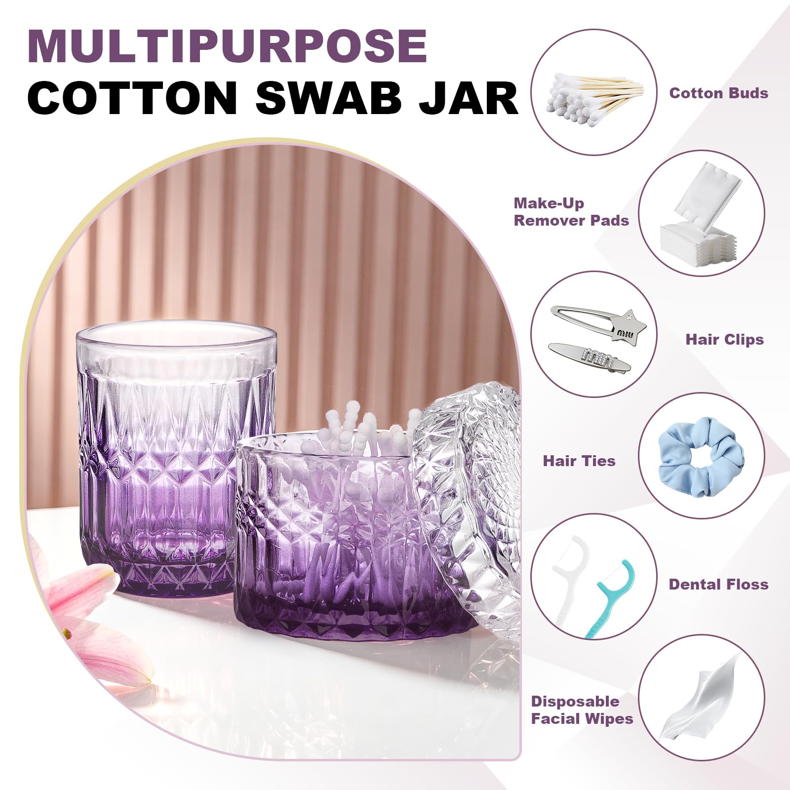 Ensemble d'accessoires de salle de bain 5 pièces violet dégradé