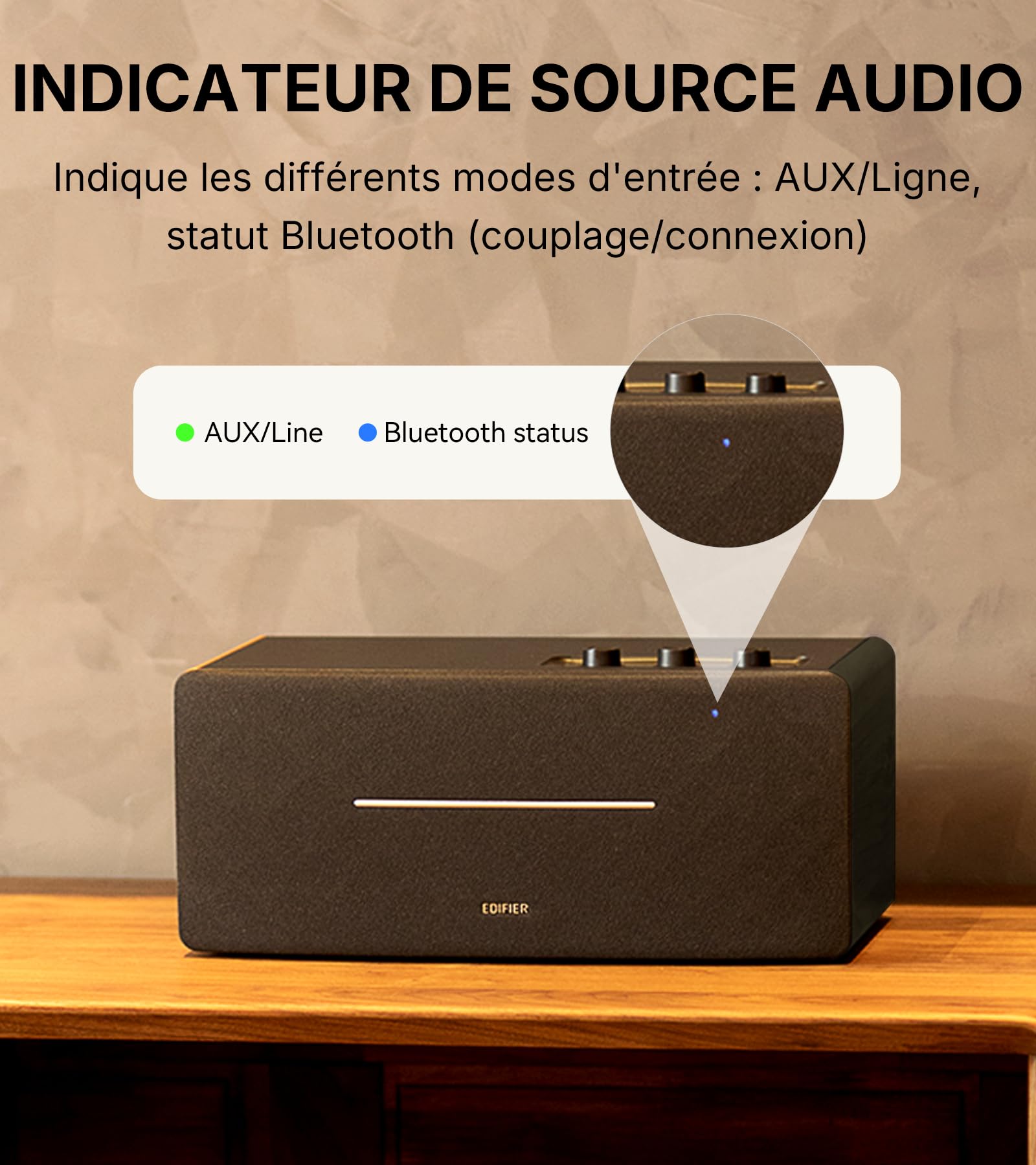 Edifier D12 Haut-Parleur de Bureau Bluetooth, Son Stéréo 70W avec DSP, Entrées RCA/AUX/Bluetooth, Télécommande sans Fil, Enceinte Multimédia pour PC/Smartphone/TV – Noir