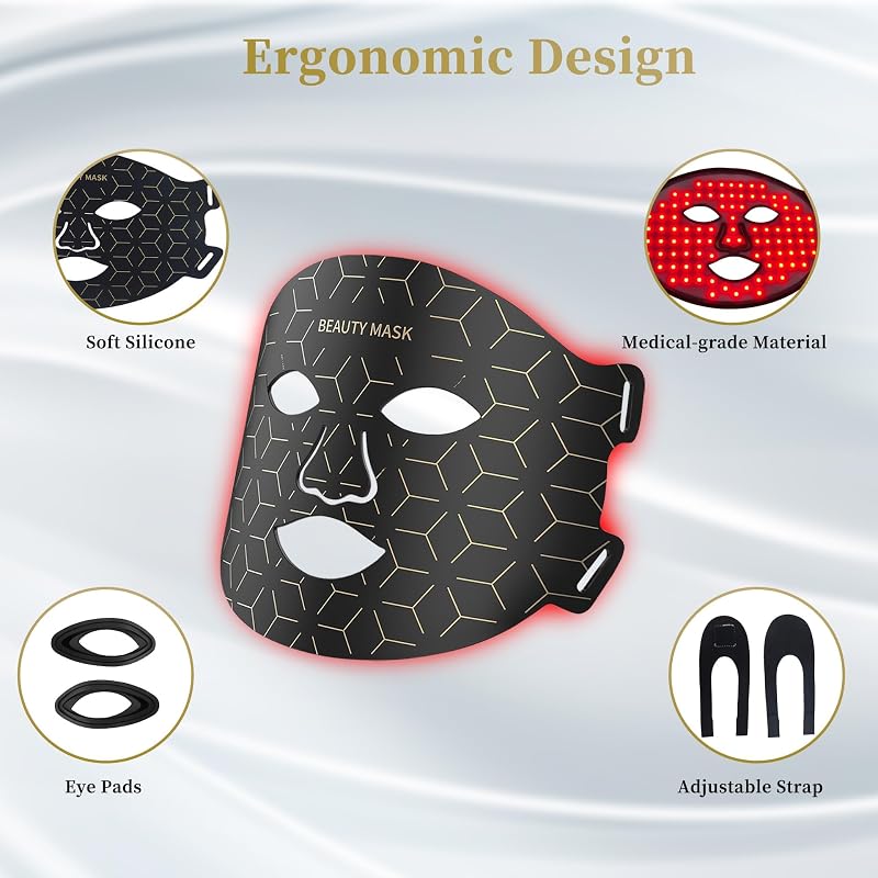 FDA-Cleared Red Light Therapy for Face & Neck, Rechargeable 7-in-1 LED with 850nm & 660nm NIR, Hands-Free Silicone for Anti-Aging, Wrinkle Reduction & Sensitive Skin During Yoga or Work image 3