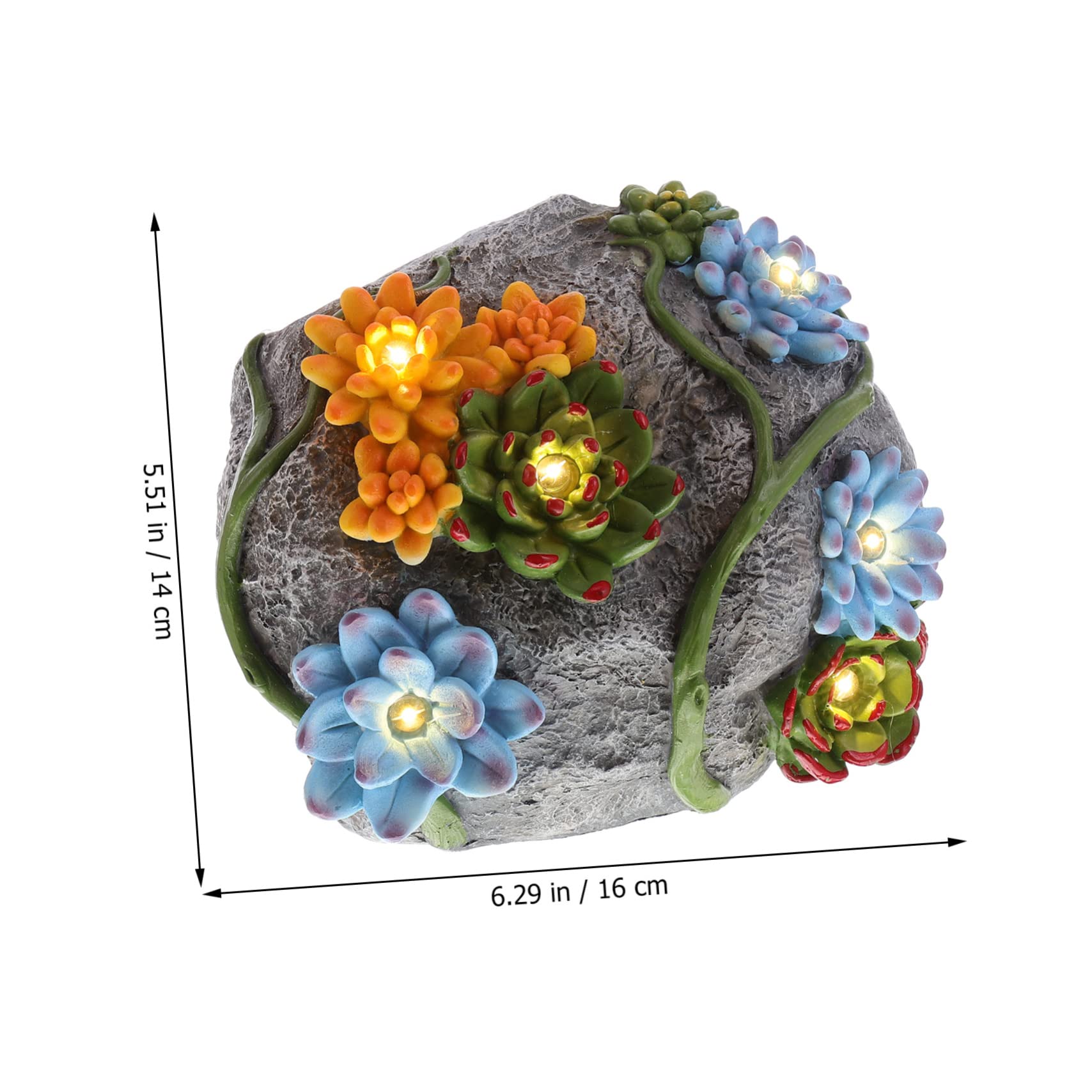 Holibanna 1Pc Decorative Solar Lamp Outdoor Simulated Stone Flower Light for Lawn Material and Garden Decor Durable Solar Powered Lighting