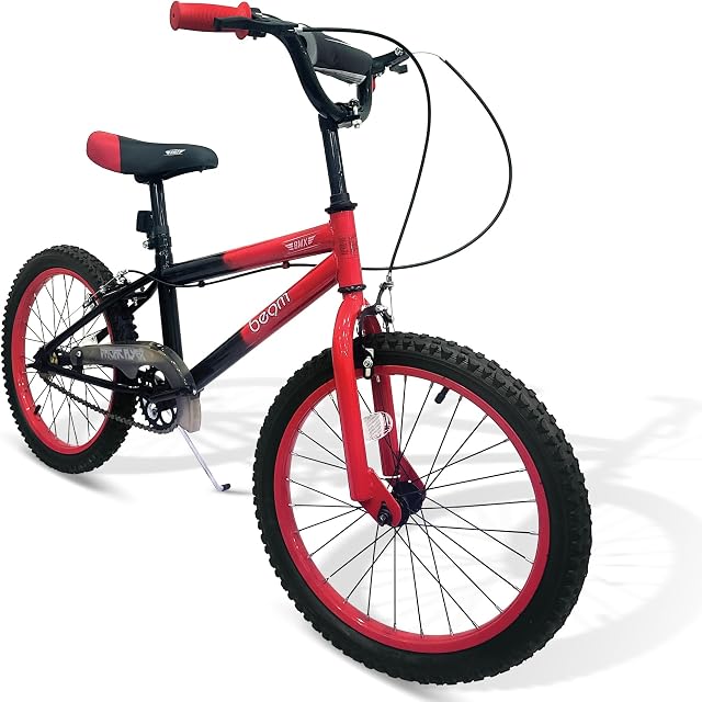 Vélo BMX pour enfants de 5 à 9 ans, Vélo de 18 po pour enfants, Bicyclette pour enfants de 5 à 9 ans 18", Rouge Noir