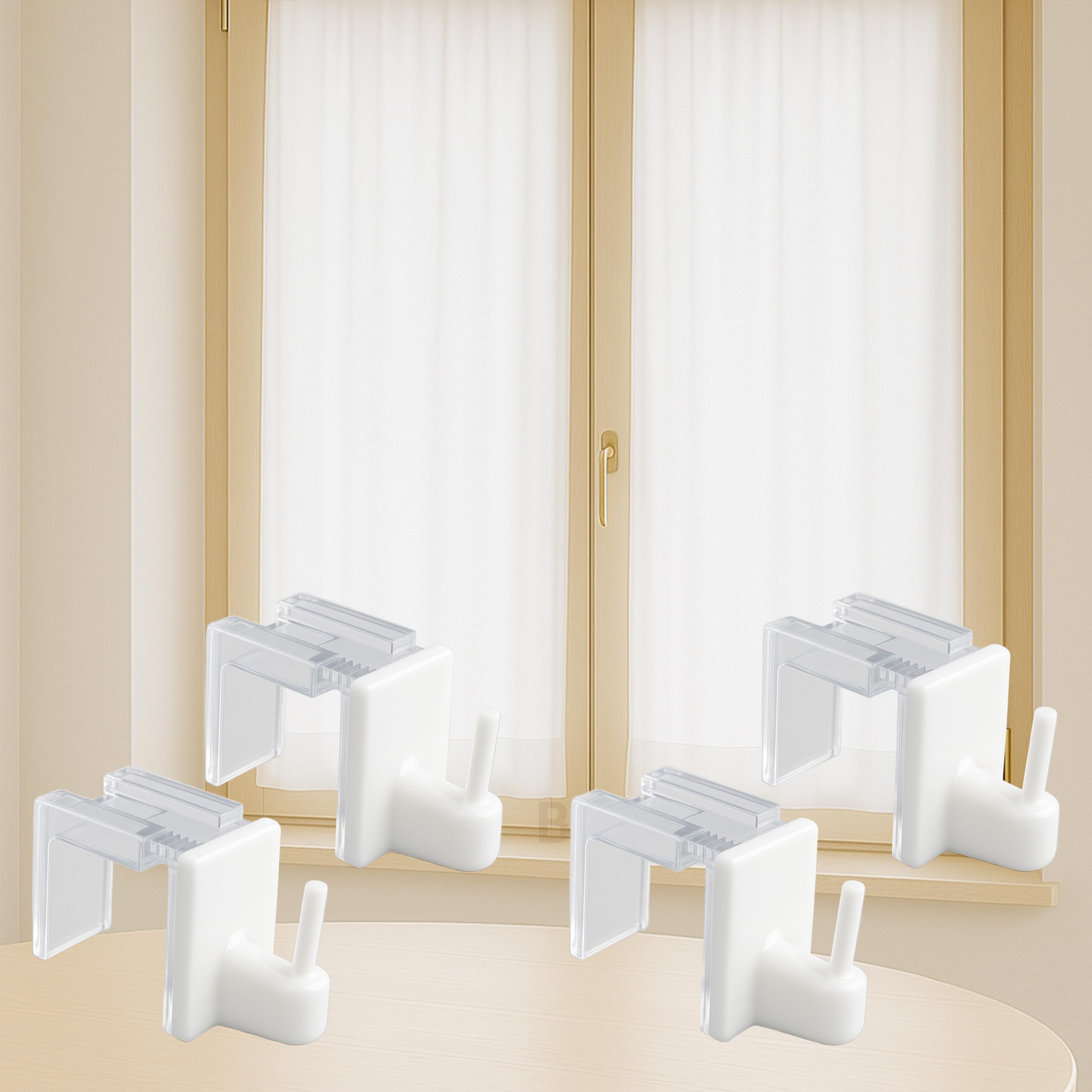 Asta per tende senza fori, 2 pezzi Curtain Rod no Drill Gancio