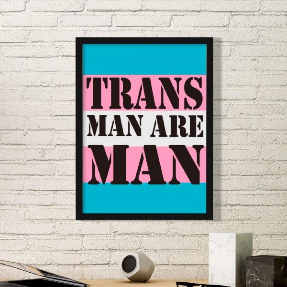 Cadeau transgenre LGBT cadre photo noir medium avec stickers muraux art
