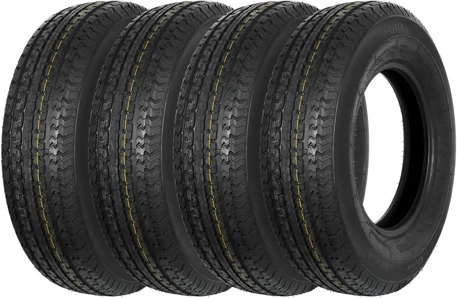 Set of 4 Hykolity Premium Trailer Tires ST 205/75R14 8 Ply Load Range D, 205/75/14 205 75 R14 Radial 105M