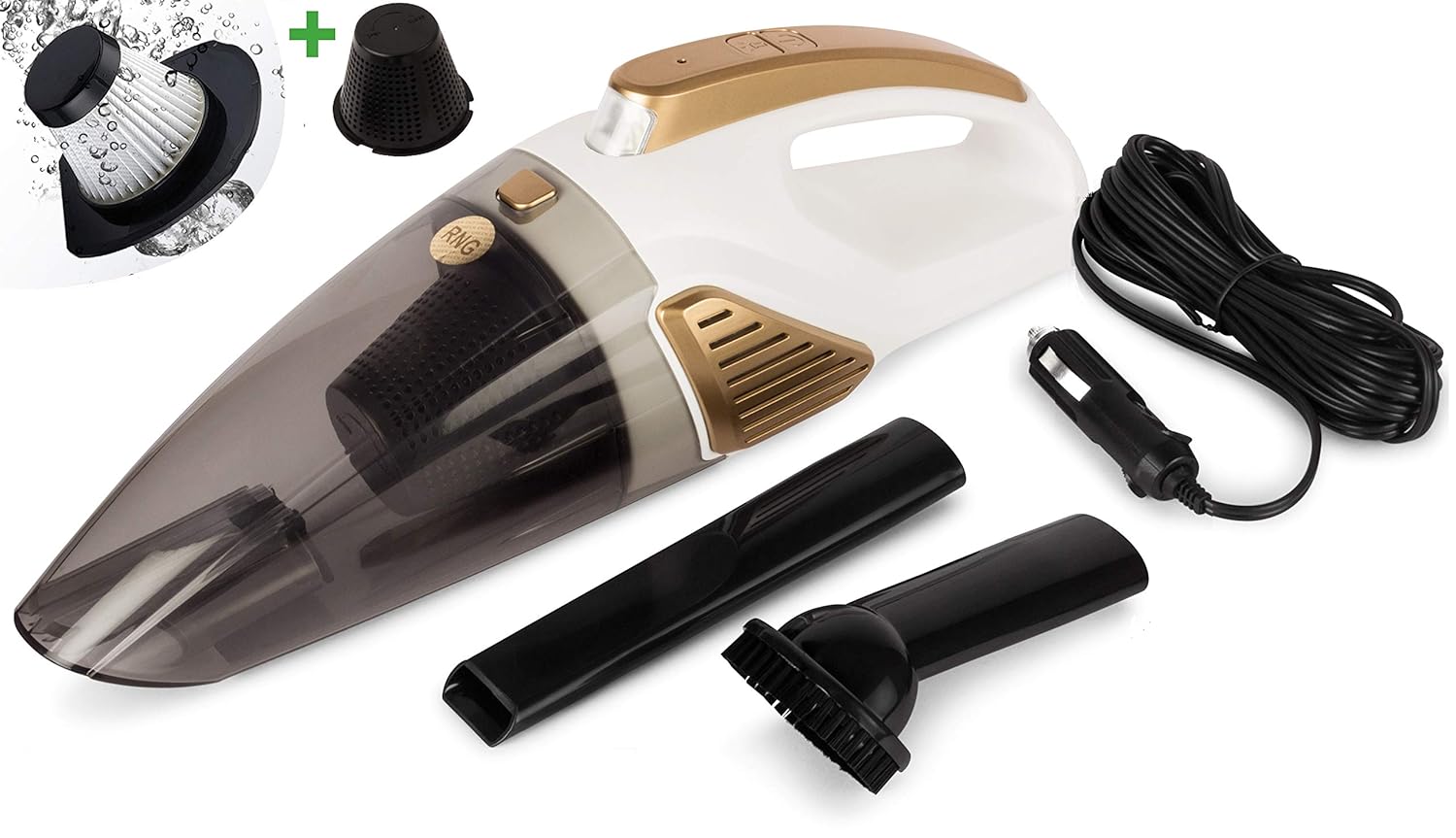 RNG EKO Green 8.9KPA/200 Watt Dynamic Power Wet/Dry Car Vacuum Cleaner