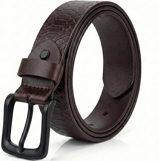Dark &amp; Dusky Men's Genuine Leather Belt for Men | Formal &amp; Casual | Stylish Buckle | Office, Jeans &amp; Trouser Belt