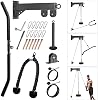 Sistema de poleas montado en pared, sistema de poleas para máquina de cable baja para jalón al pecho, curl de bíceps, equipo de gimnasio en casa con barra de jalón y cuerda para tríceps 1