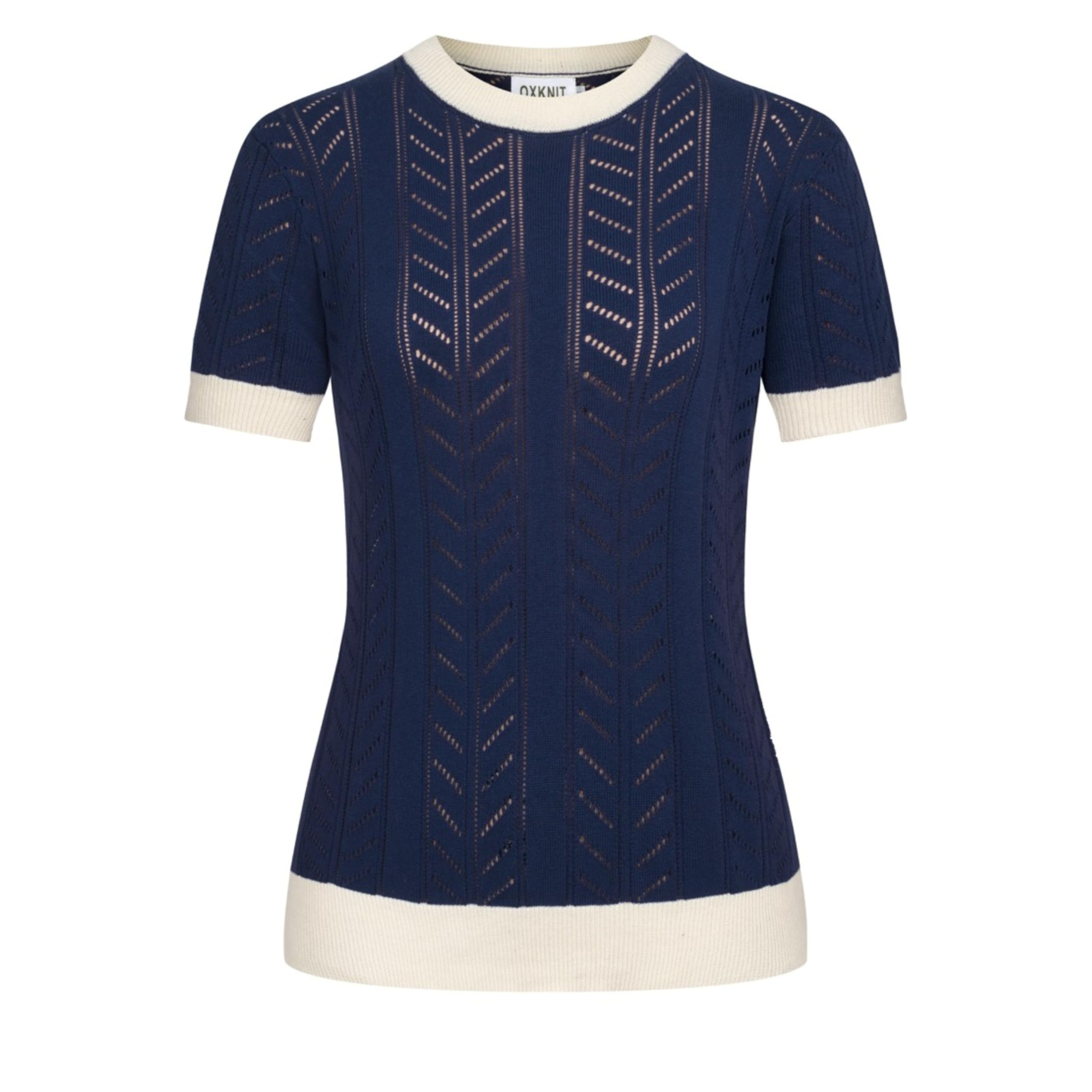OXKNIT - Camisetas de manga corta para mujer, de algodón, clásicas, retro, jacquard, ajuste flexible, para verano, informal, para uso diario, excursiones por la ciudad