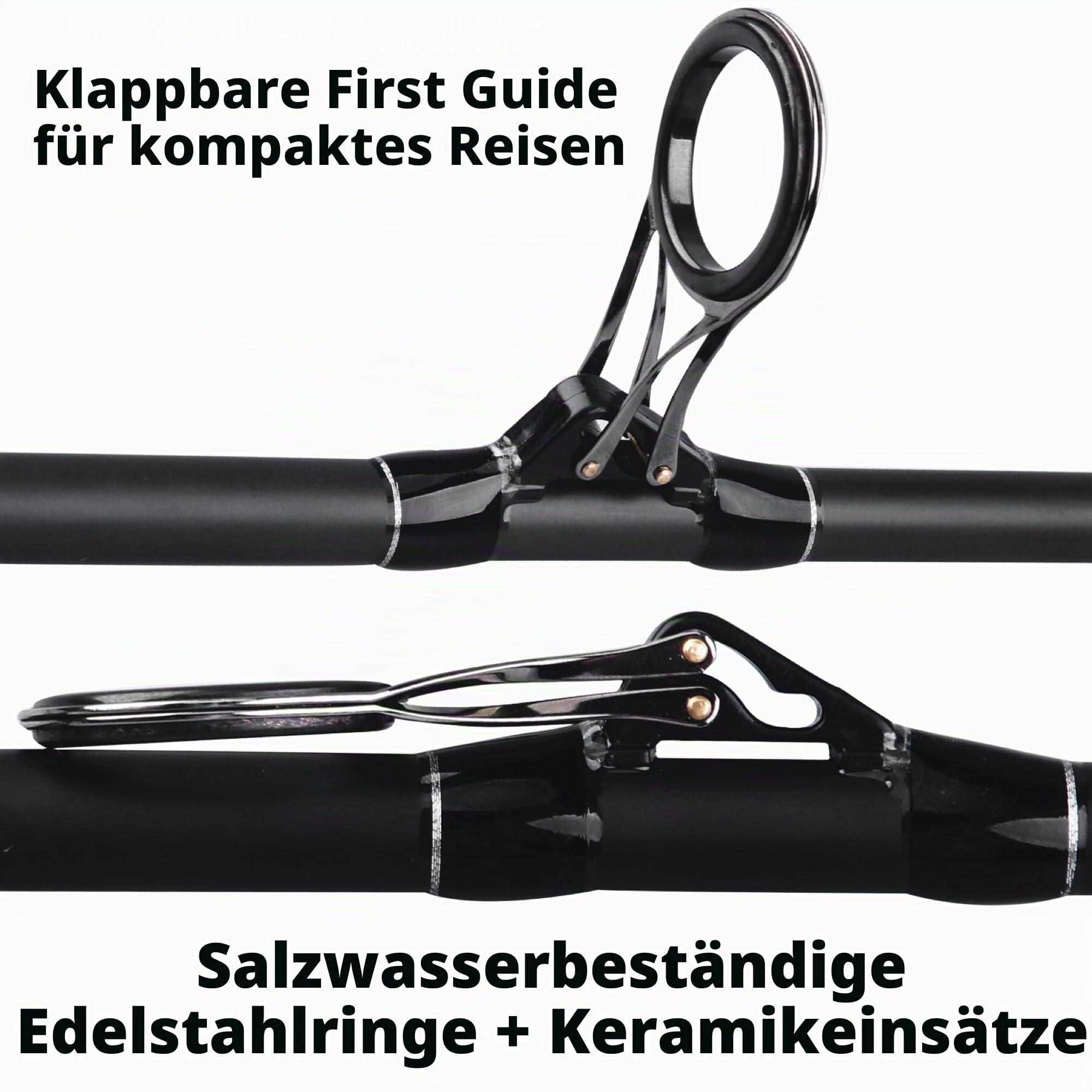 Rigged and Ready S Series Travel Fishing Rods. 2 Powerful Big Fish Predator-Carp-Surf Rods + 1 Combo + 2 Tips/cast Weights + Case. Travelling Angling in Fresh and Saltwater Fist to 15kg (33lb)