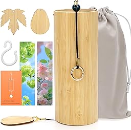 Bambus-Windspiel - 1 Stück Windspiel für Klangheilende Meditation Und Beruhigende Emotionen | Natürliche Bambus-Windspiele mit Sanften Klängen