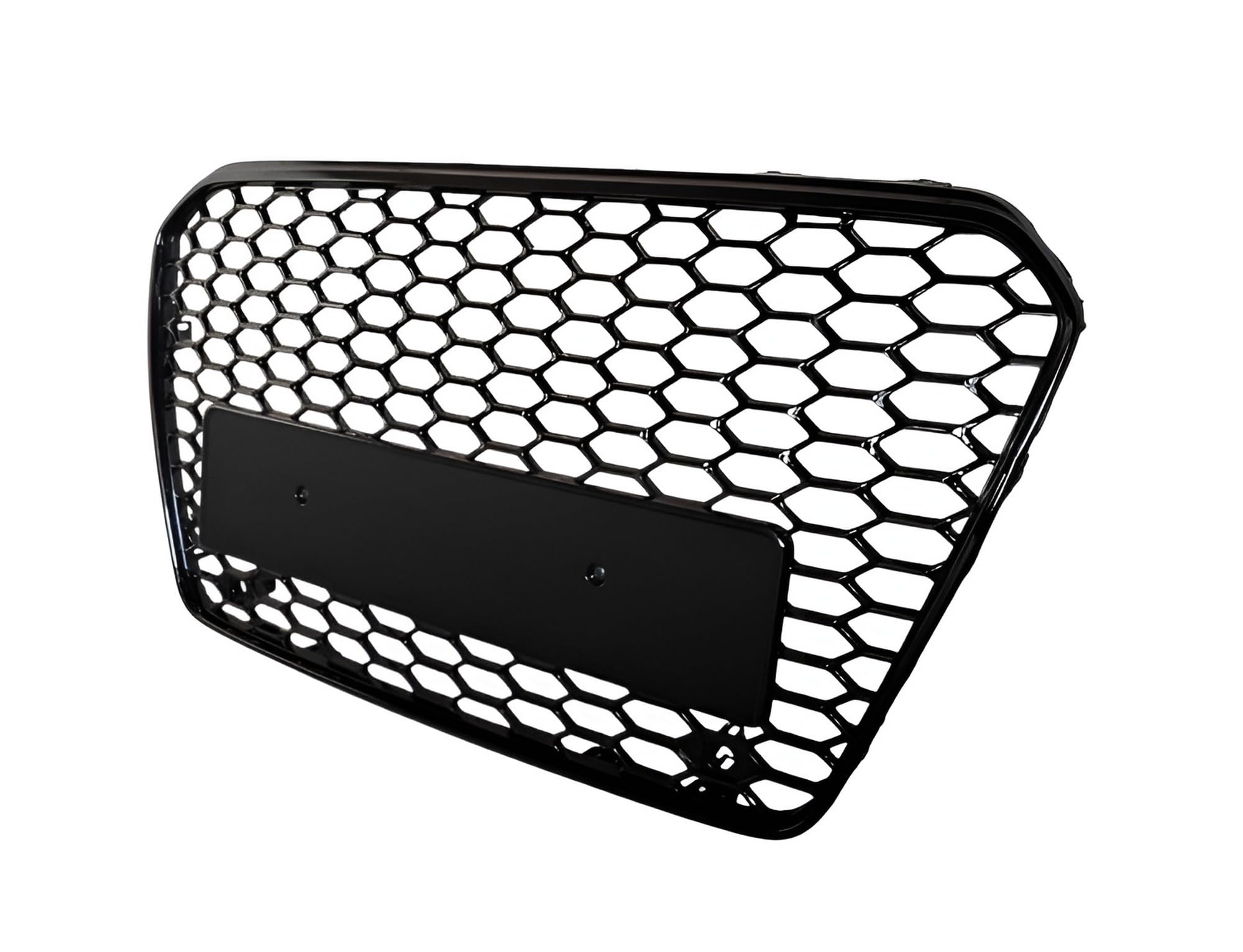 Kompatybilny z A5 S5 12-16 grill o strukturze plastra miodu, czarny, błyszczący, z uchwytem na emblemat