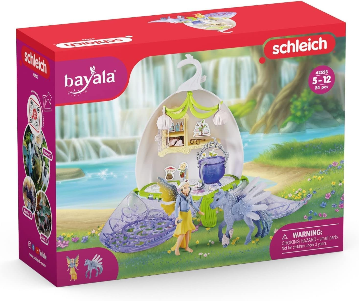 Schleich bayala, 14-Piece Playset, Fairy Toys for Girls and Boys Ages 5-12, Fairy Vet Blossom Toy Set