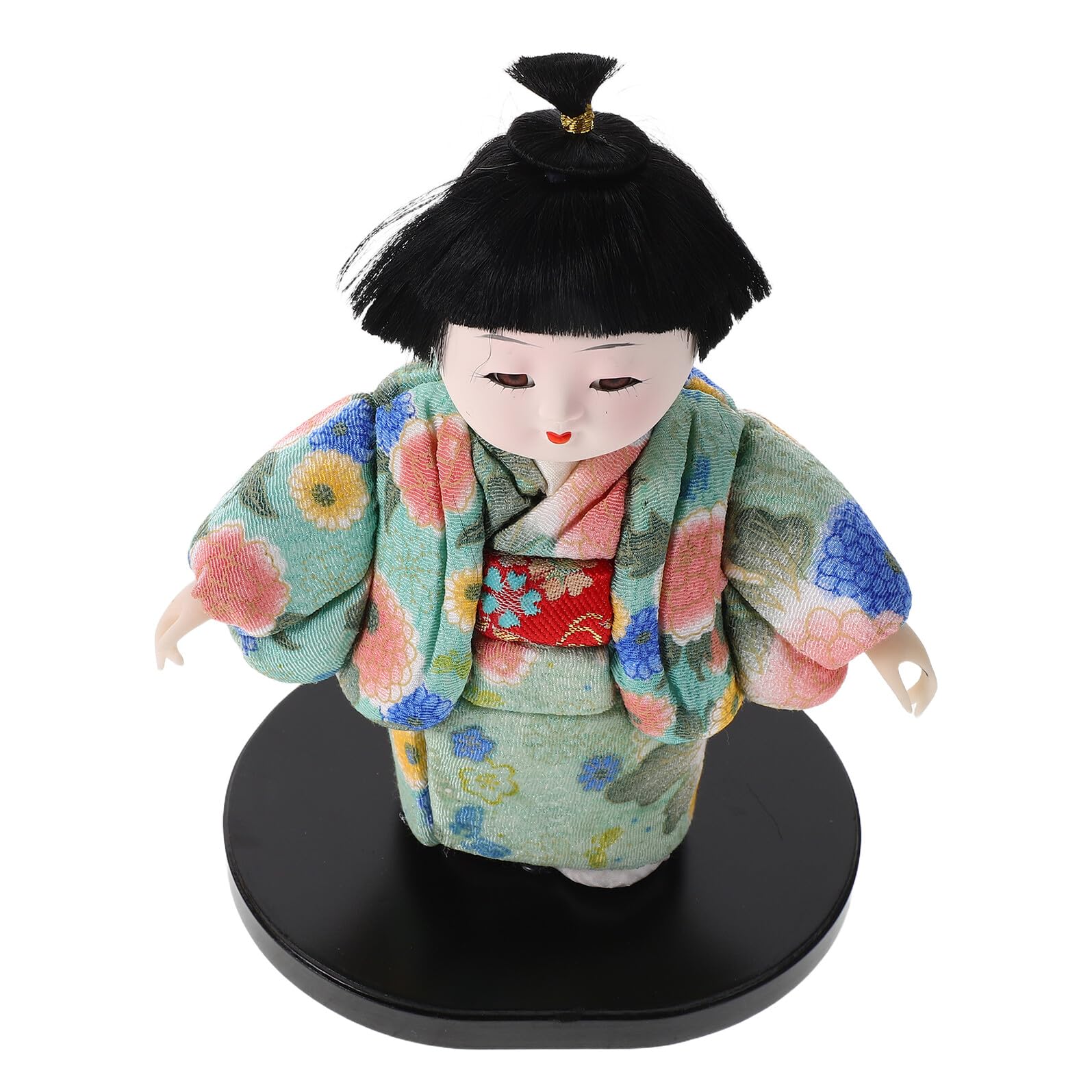 Statuette de jeune fille japonaise en kimono poupée de collection pour déco bureau