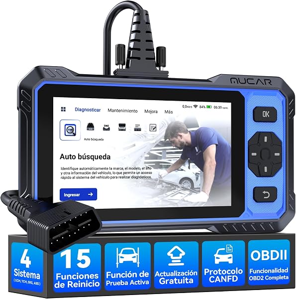 OBD2 Diagnosis, mucar 632 Diagnosis 4 System Multibrand Car (ECM/TCM/SRS/ABS), Car Diagnosis with 15 Reset Functions/Auto Vin/Active Test-Free Update - 1