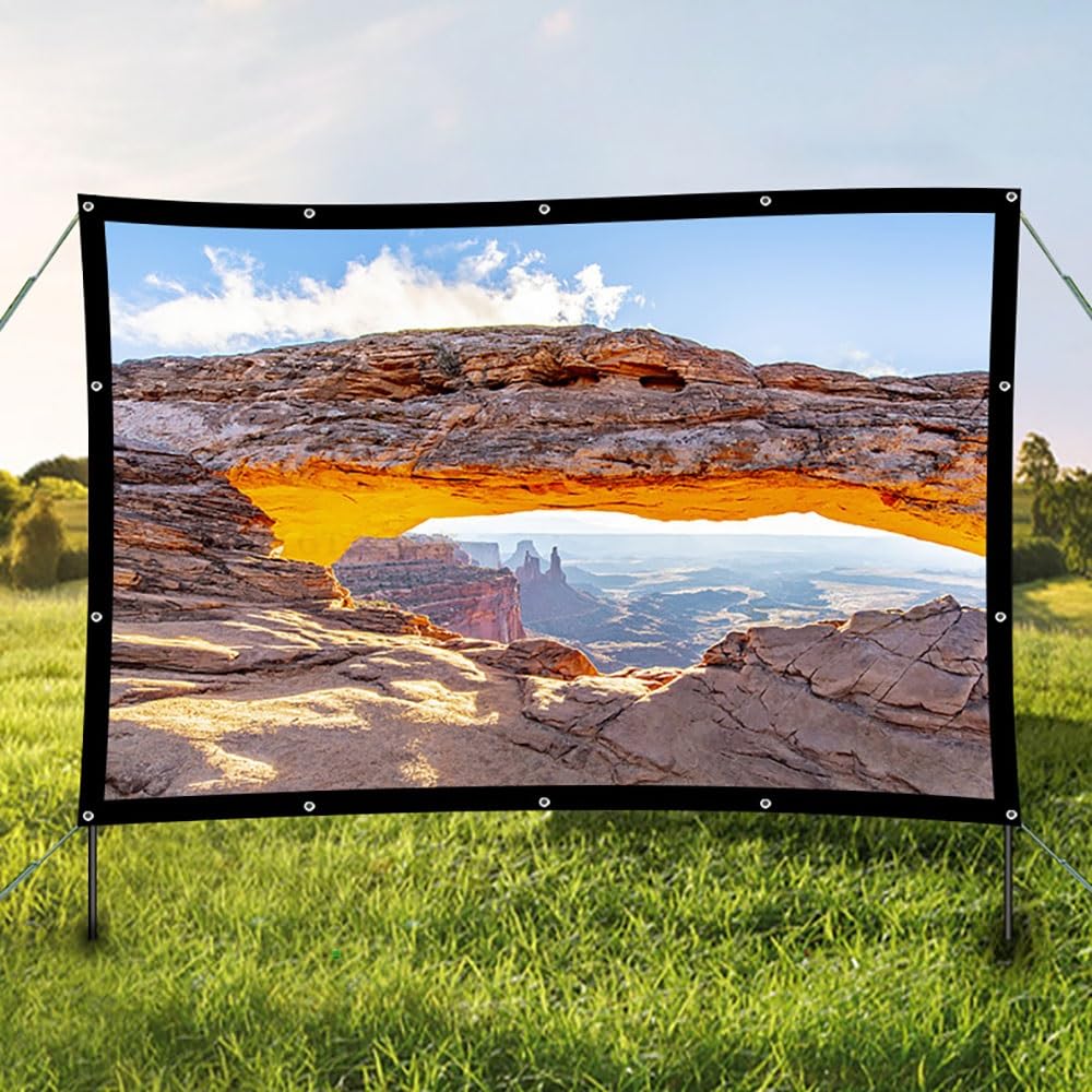 Telo Proiettore 300 Pollici，Schermo per Proiettore Muro Portatile，Schermo di Proiezione Bianco，Senza Pieghe Home Theater Schermo Cinematografico，Lavabile(150in/4:3)