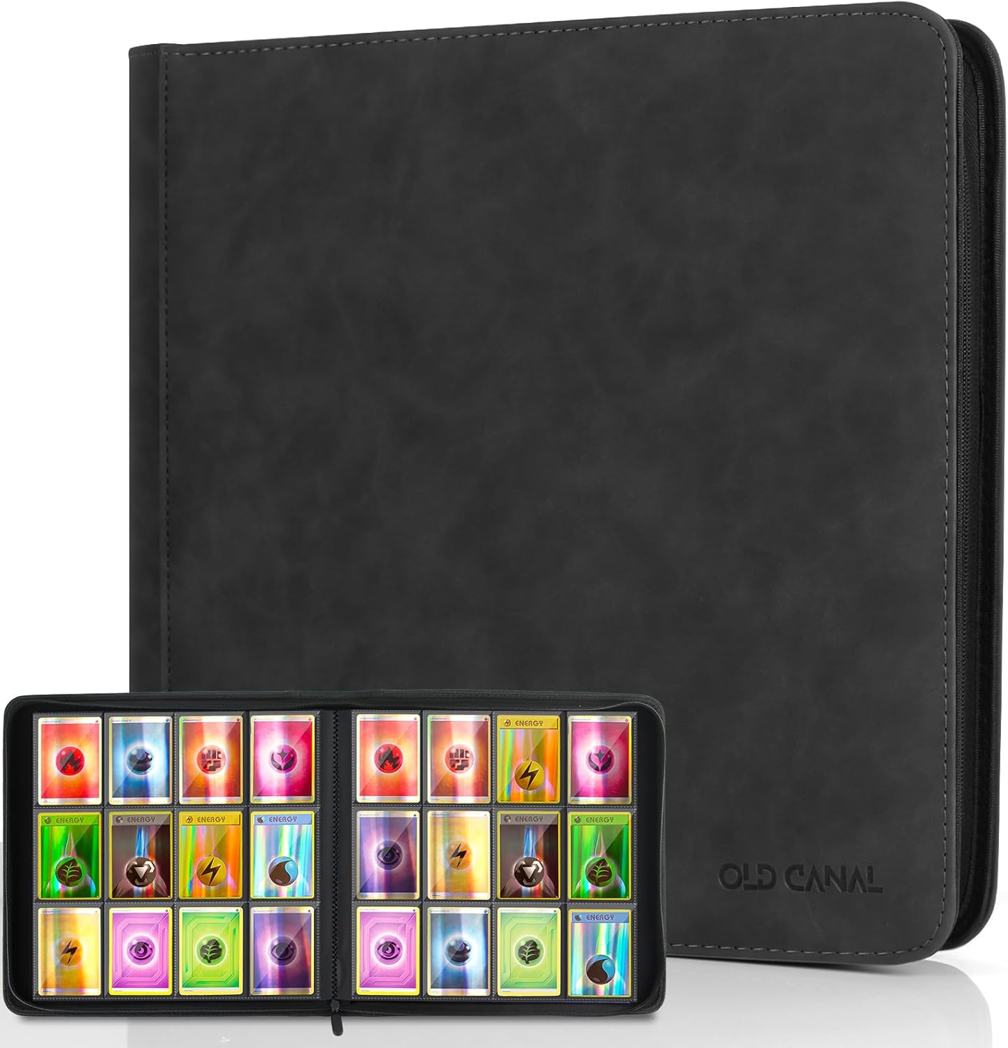 Trading Card Binder, 12 Pocket Card Album Folder Hold Up to 720 Cards, Premium and Durable Zipper Binder, Cards Holder Album for MTG, TCG, Baseball Cards, Football Cards, Game Cards (Black)