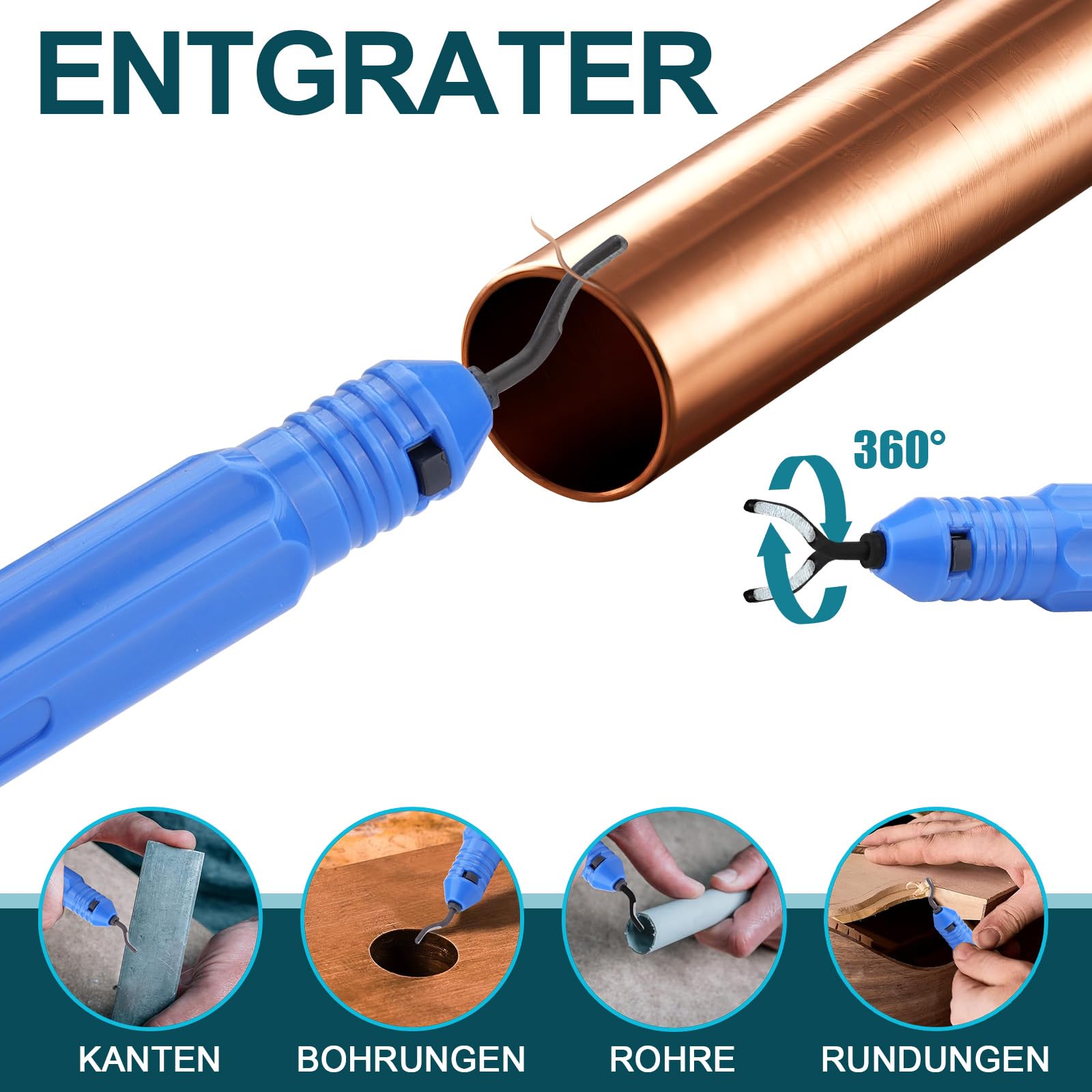 Profi Crimpzange für Kupferrohr mit V12 V15 V18 V22 V28 Kupferrohr Rohrschneider Rohrschneider Entgrater