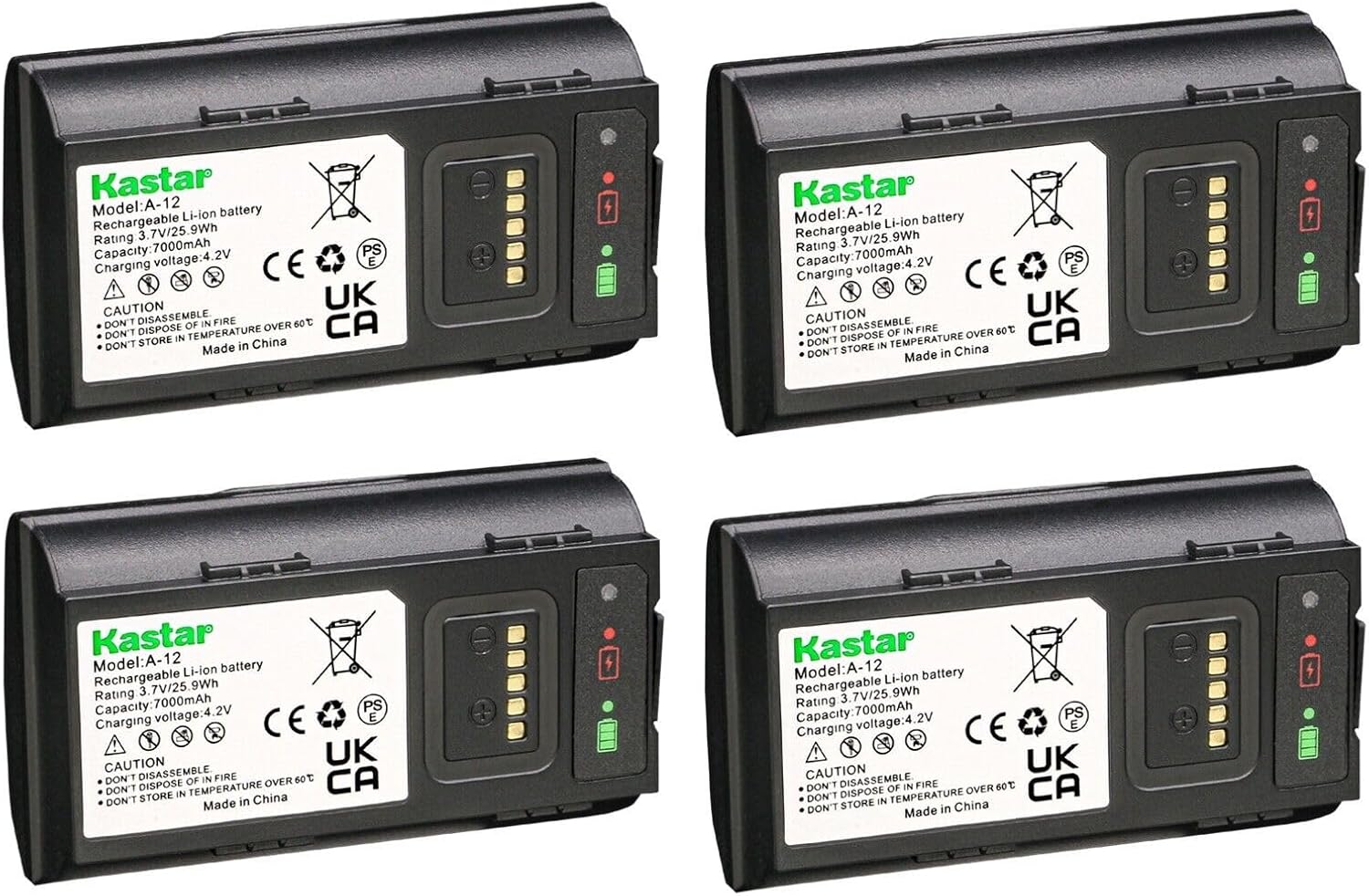 Kastar A12 Battery 1-Pack 3.7V 7000mAh Replacement for Arlo A-12 308-50025-03 A6E31BA7014F7 VMA2400 AVD2001 AVD2001B FC9C98018288 ABY11CKS016CD 272-50114-01, Arlo Essential Wire-Free Video Doorbell