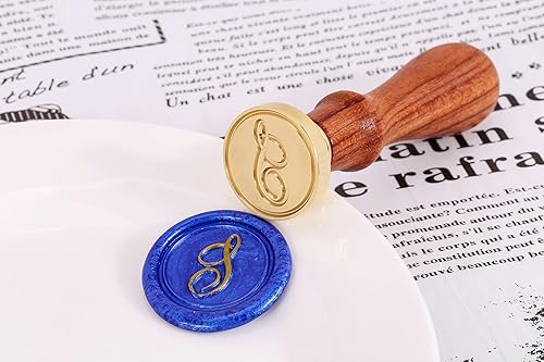 Miniatura 6 de Yoption - Sello de cera con diseño de letra del alfabeto y cabeza de latón retro, sello clásico