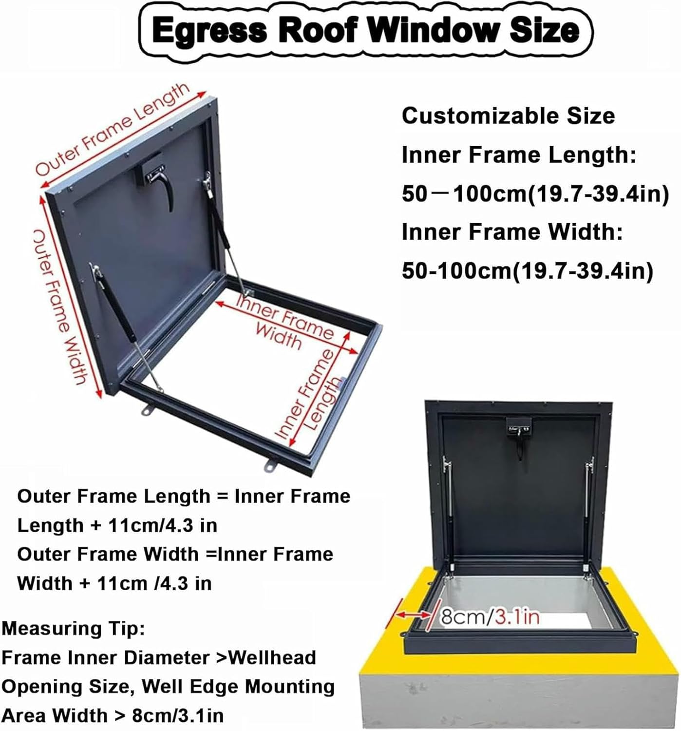 Building Roof Access Hatch for Maintenance, Repairs and Installations, Rooftop Hatch Cover Plate, Locked Rainproof Board