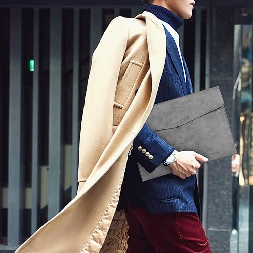 Miniatura 7 de FYY Carpeta de Archivos, Portadocumentos de PU Cuero Tamaño A4, Organizador de Archivos, Sobre de Archivo, Estuche para Tableta con Cierre Magnético