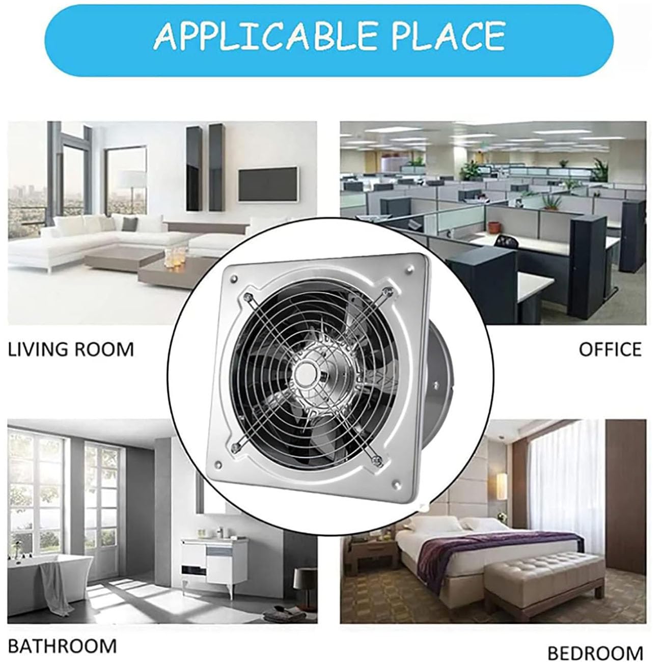 ICEMOB Aspiratore Bagno con Valvola di Ritegno,Estrattore Aria Silenzioso 2800 Giri/Min,Ventola Aspirazione Cucina,Alloggiamento in Acciaio Inossidabile,per Casa,Garage Ventilazione,10 Inches