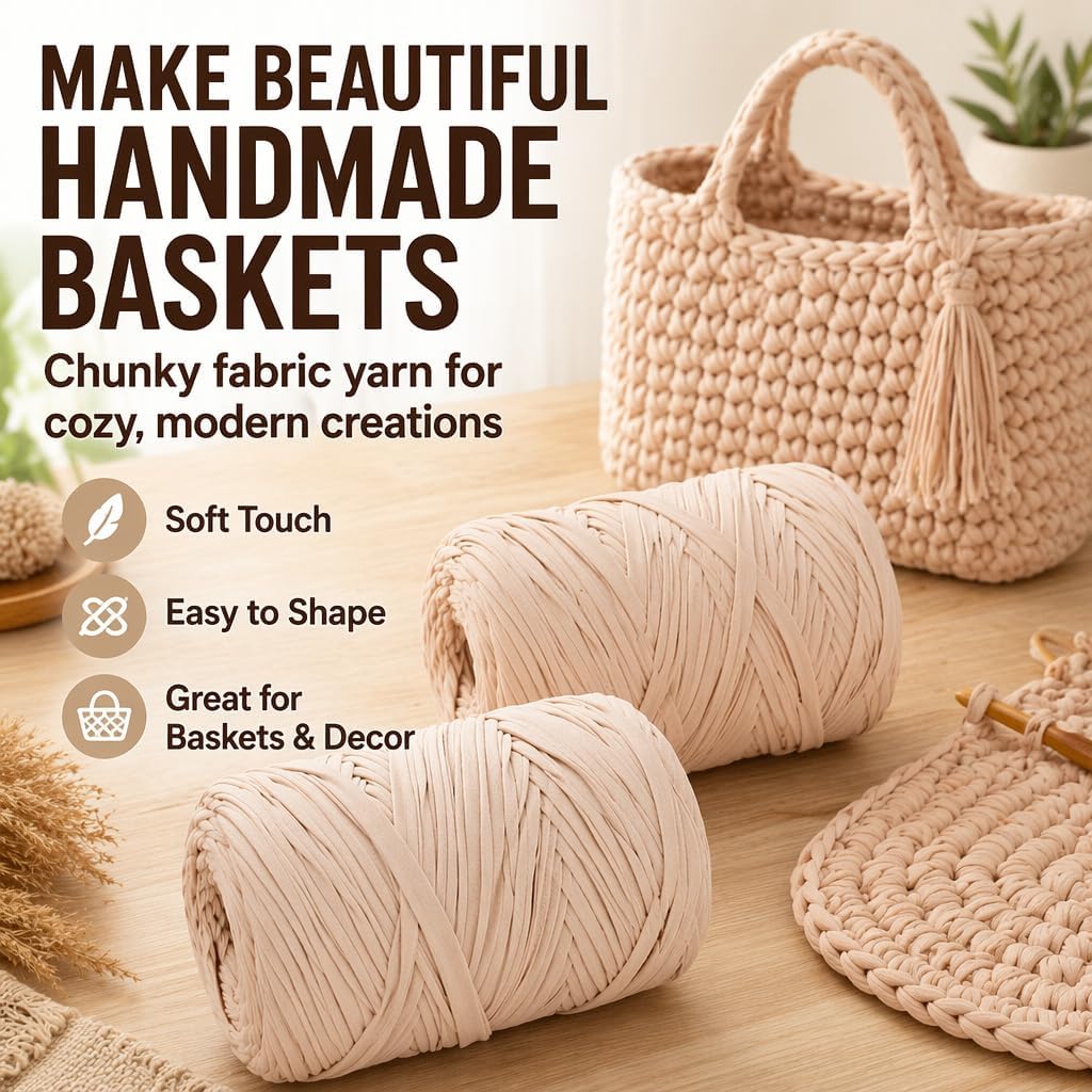 Tshirt Yarn for Crochet, 560g Elastic T Shirt Yarn for Crocheting,110m/Roll