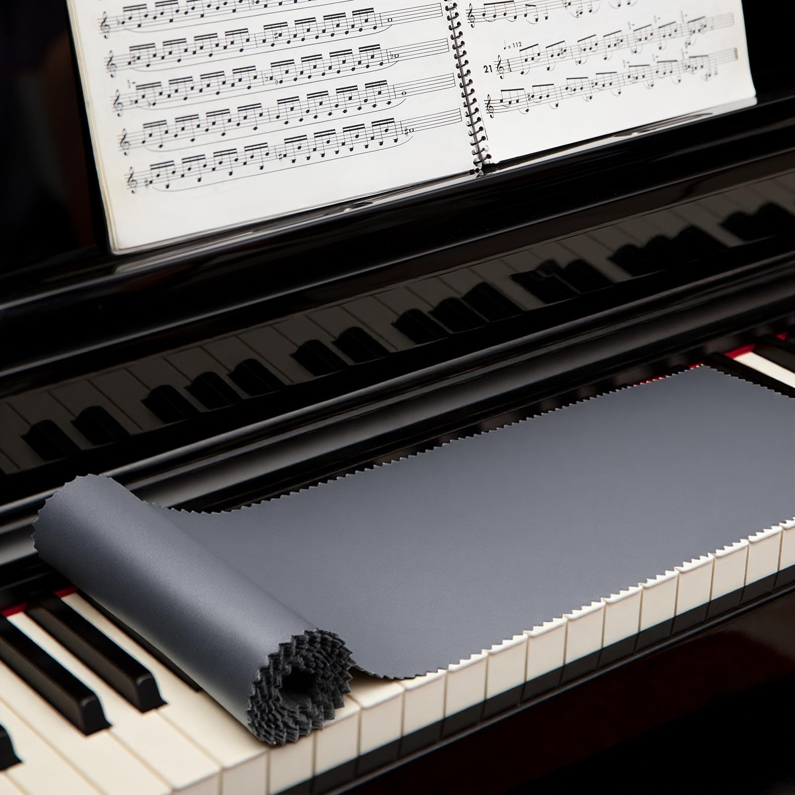 Piano Keyboard Cover, Piano Keyboard Dust Cover, Fabric Key Covers Cloth, High Technology Fabric Key Covers, Fits Upright Piano, Electric Piano, Gray