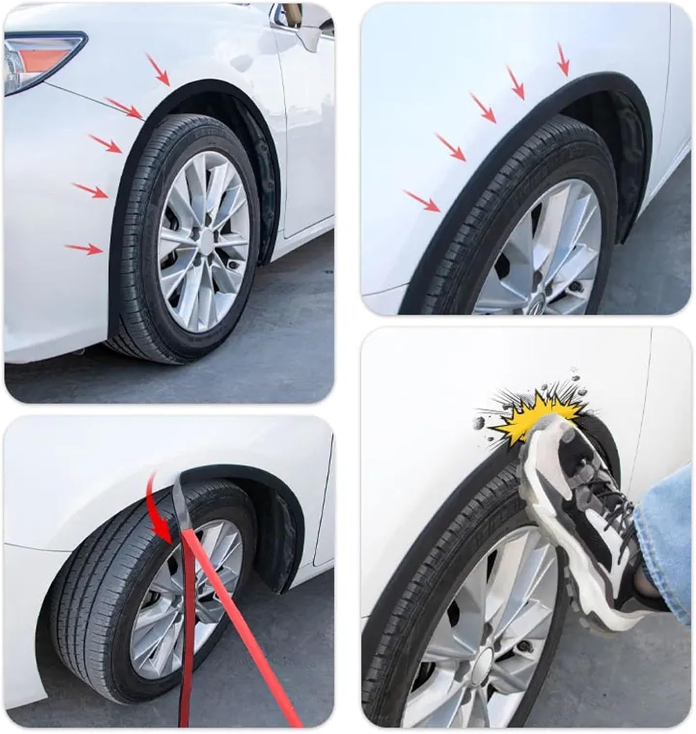 Widened Car Fender Seal Strip Wheel Arch Wing Anti Scratch Strips Rubber Auto Wheel Tyre Eyebrow Mud Guard Protector(5.5cmX6m)