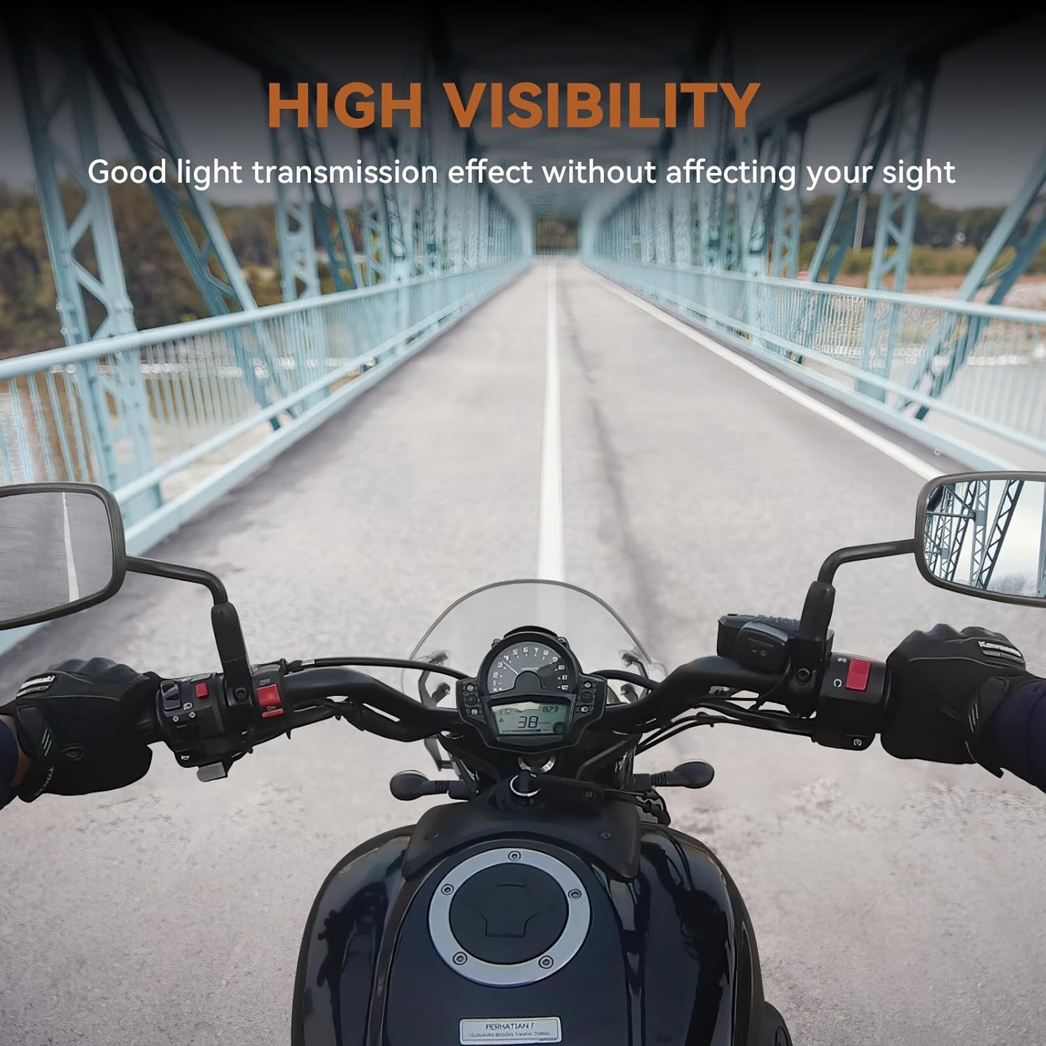Motorcycle Windshield for Vulcan, Wind Spliter, Round Windscreen Windshield Compatible with Kawasaki Vulcan S 650 VN650 Cafe SE 650 2015-2024 (Transparent)