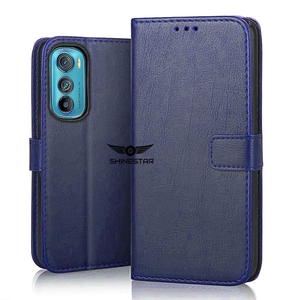 SHINESTAR Motorola Edge 30 Flip Back Cover | PU Leather Flip Cover Wallet Case with TPU Silicone Case Back Cover for Motorola Edge 30 - Ultimate Blue (B0BSD9H2MC) Amazon Price History, Amazon Price Tracker