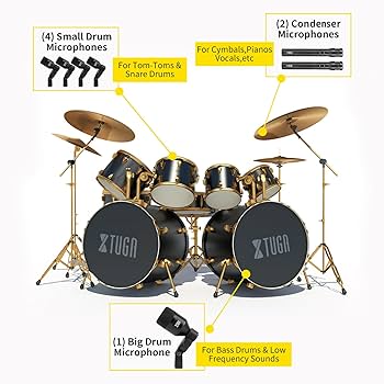 Amazon.com: XTUGA New DI7 7 PCS Wireless Dynamic Drum Mic Kit