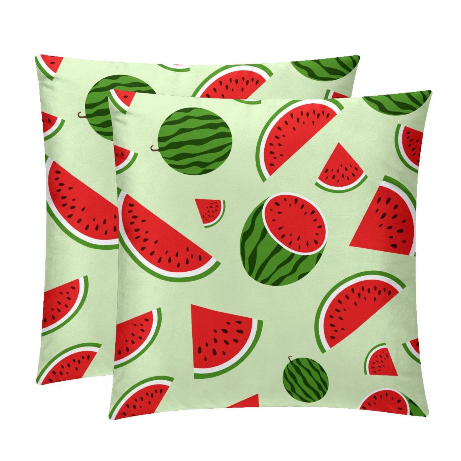 TDGKPZ Watermelon Throw Pillow Cases 2 Pack Pillowcases Zipper Cushion Covers For Bedroom Living Room 45x45cm