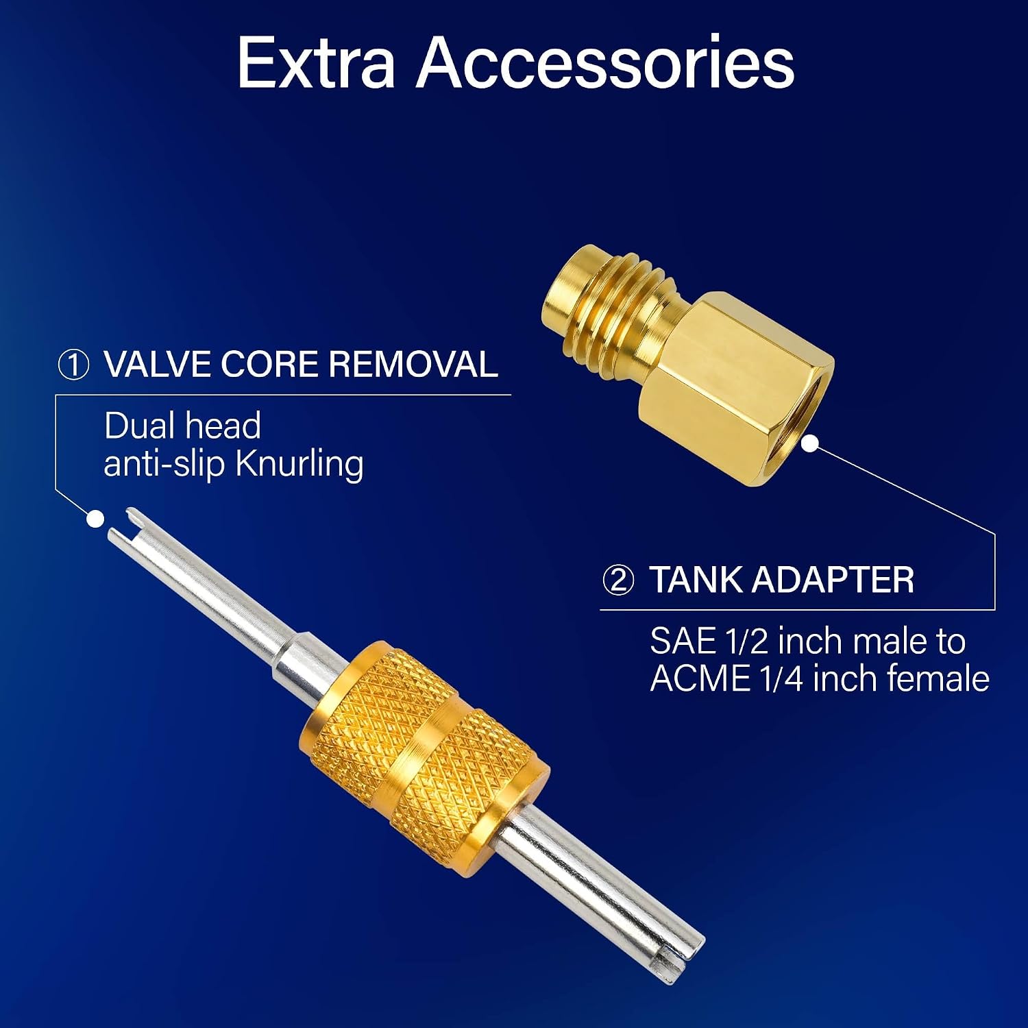 CALPOSE R1234yf Can Tap, R1234yf Self-Sealing and Puncture Style Refrigerant Can Tap for Automotive Air Conditioning Systems, R1234yf Refrigerant Tools with Valve Core Removal and Tank Adapter