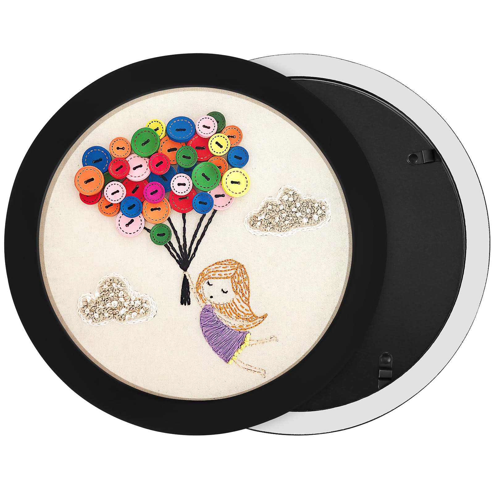 DIYEAH Embroidery Hoop Cross Stitch Hoop Stand Wall-Mounted Photo Frame Arts Craft Making Crochet Embroidery Frame, Black