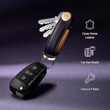 orbitkey Crazy Horse Leather Key Organiser - Hazelnut