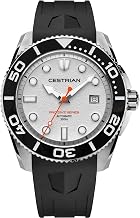 Cestrian Montre Homme Automatique Pro Dive 42mm - Cadran Blanc, Boîtier en Acier Inoxydable 316L & Bracelet Silicone Noir Étanche 300M