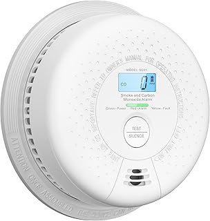 X-Sense Smoke Detector Carbon Monoxide Detector Combo, 10-Year Battery Smoke Detector with Display, Single Pack