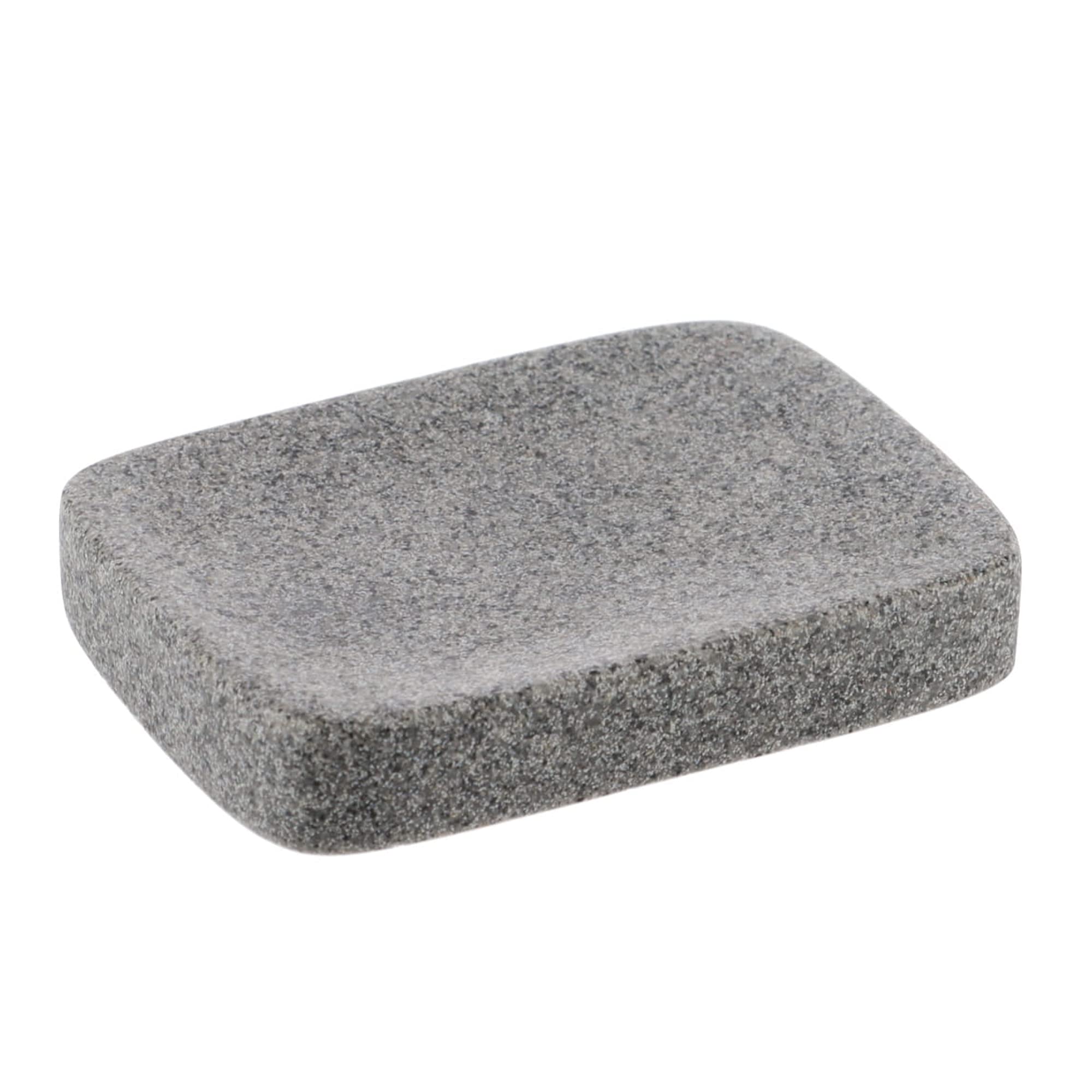Rectangular Grey Granite Soap Dish Cup Dispenser