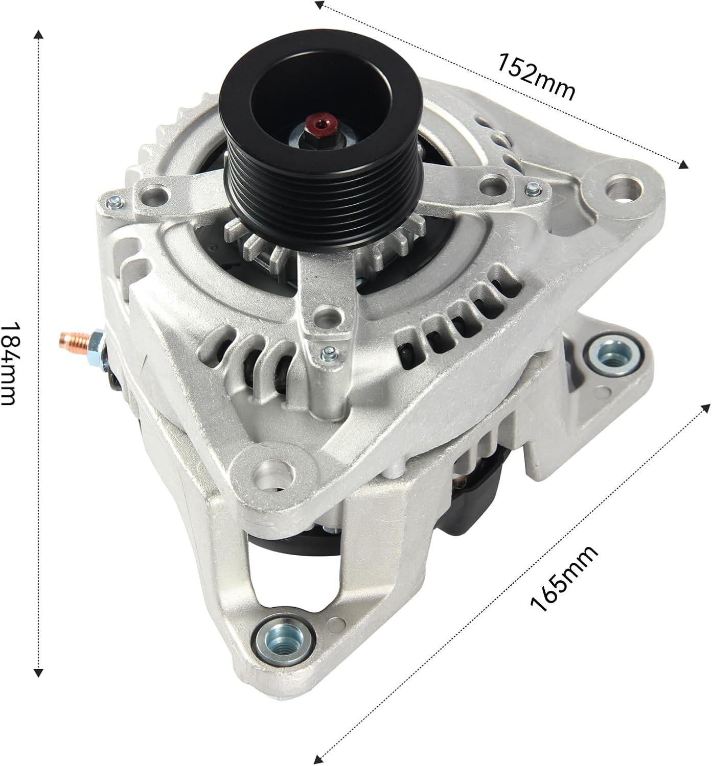 11378 04801311AD Alternator Automotive Replacement for Dodge Ram 2500/3500 2007-2010 6.7L Fit for Dodge Ram 5500 4500 6.7L 2008-2010 for Ram 2500/3500/4500/5500 2011-2012, L6 6.7L- 12V 160Amp