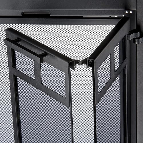Miniatura 8 de UniFlame - Connor - Puertas de chimenea de estilo bi-fold con vidrio templado ahumado (color negro, tamaño grande - se adapta a la apertura de 36 a