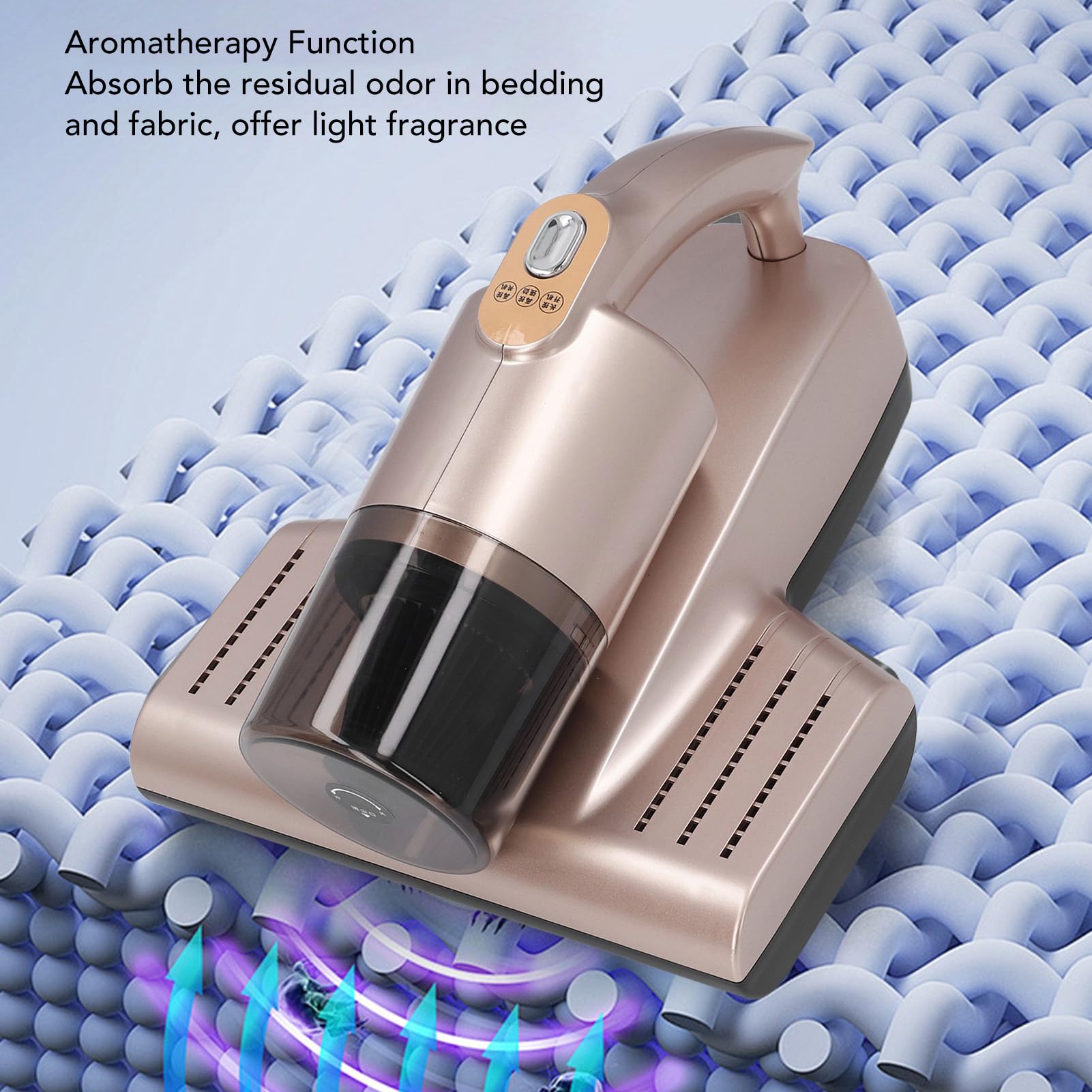 Hidyliu Aspirador de Colchones, Limpiador de Camas Portátil con Succión de 15 Kpa con Luz UV-C y Tecnología Ultrasónica para Eliminar el Polvo y el Pelo de Mascotas en Sofás Alfombras