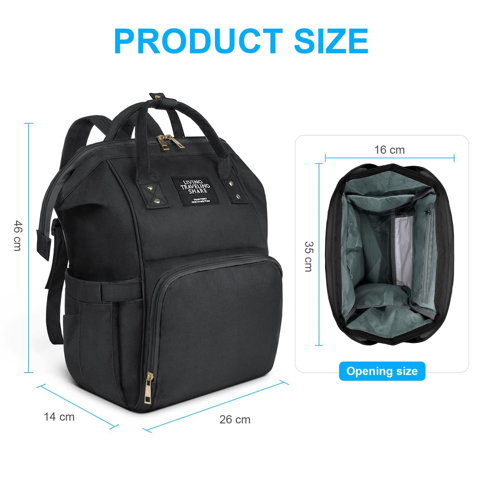 Vicloon Zaino Mamma Multifunzione, Zaino Fasciatoio Impermeabile, Grande Capacità Zaino con 3 Tasche Isolanti Bottiglia, che possono essere utilizzate come tote bag o appese a un carrello