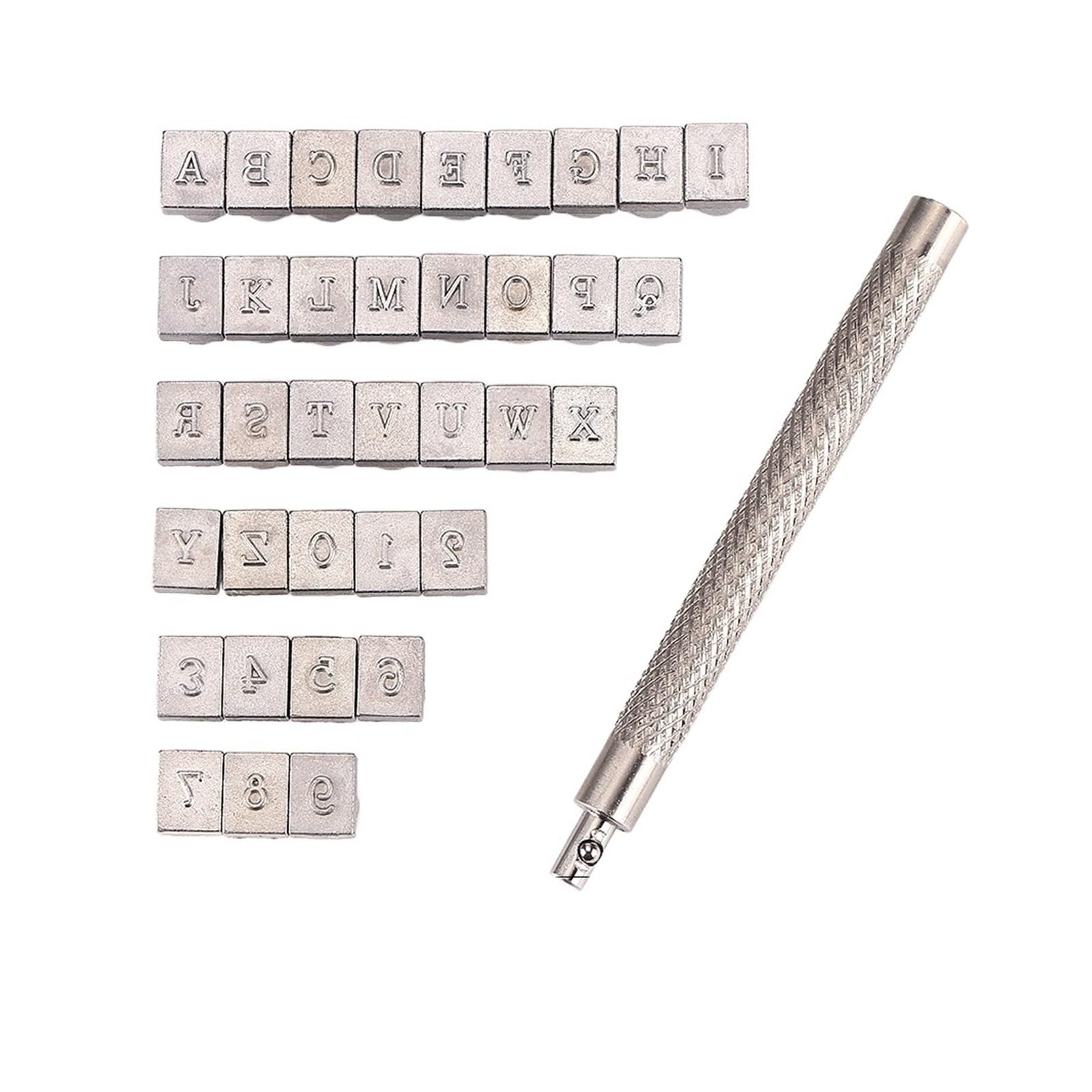 Leather Letter Stamp Set Craftsman Letter and Number Stamps Punch Set Leather Craft Punching Tools for Belt Tool Seal(3.0MM-37 PCS)