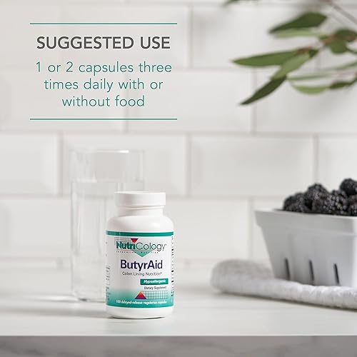 Miniatura 5 de NutriCology ButyrAid - Nutrición para el revestimiento de colon - Apoya la salud intestinal y del colon - Apoyo digestivo - Proporciona 200 mg -