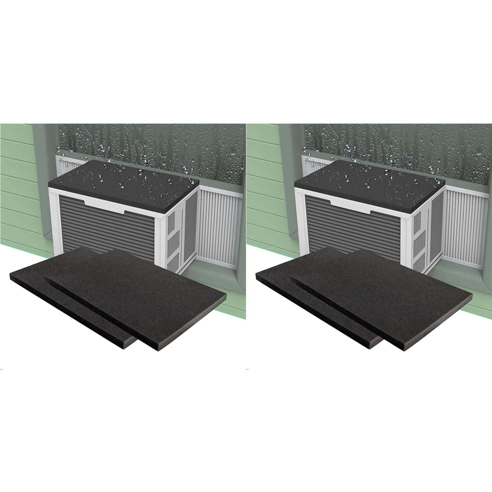Hndhbfgrt 4X Window Air Conditioner Drip Cushion, Removable AC Rain Cover with Magnetic Pad for Window AC Units,Stops Cushion