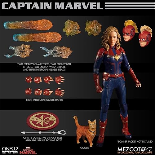 Miniatura 2 de Mezco Figura de Capitán Marvel 6.3 in One:12 Juguete coleccionable
