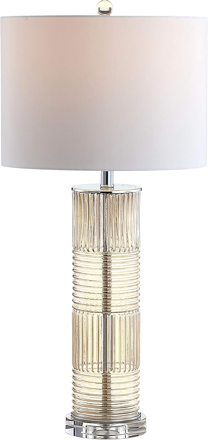 JONATHAN Y JONATHAN Y JYL2064A Genevieve 30" Glass/Crystal LED Table Lamp Contemporary Transitional Bedside Desk Nightstand Lamp for Bedroom Living Room Office College Bookcase LED Bulb Included, Champagne